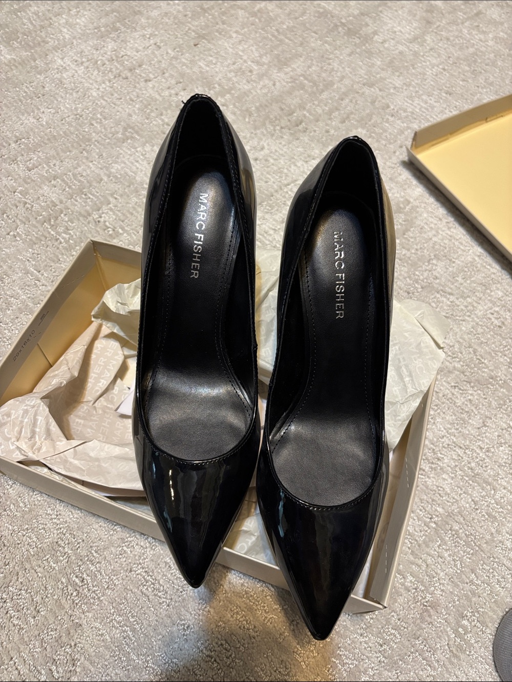 Marc Fisher Black Patent Pointed Pumps